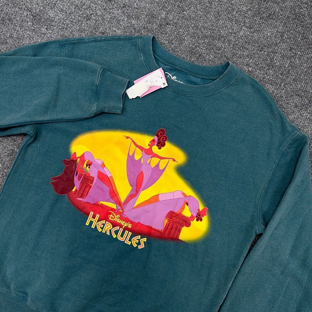 Disney Sweatshirt Adult S Green Hercules The Muses Graphic‎ Crewneck NEW